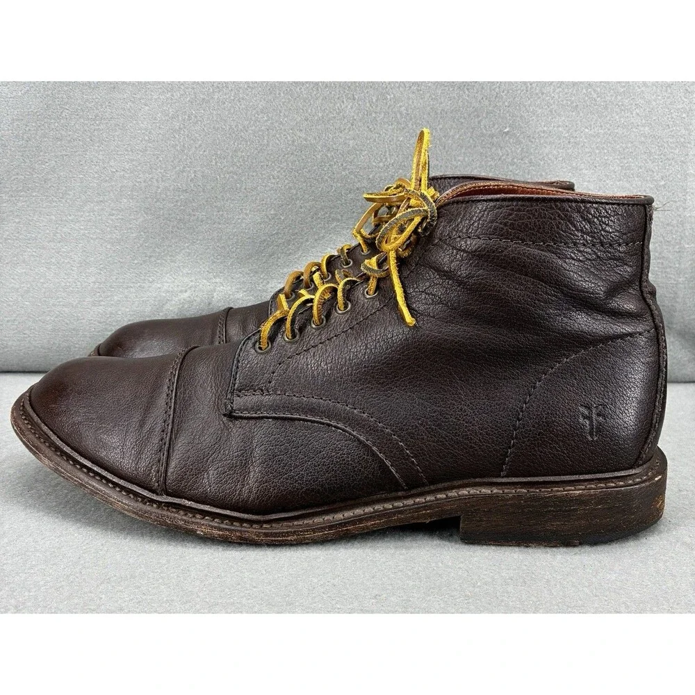Frye Jack Lace Up 87893 Mens Brown Leather Casual Dress Boots Mens Size 11.5 D